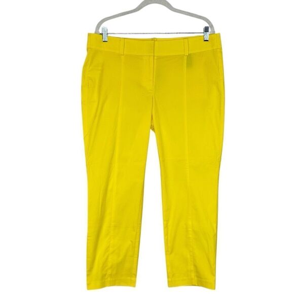 Ann Taylor The Carnegie Crop Pants in Yellow | Size 12 - Picture 2 of 10